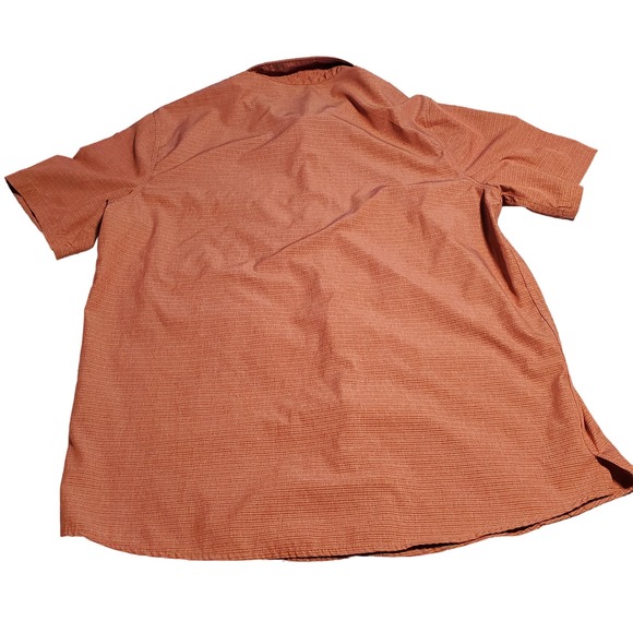 Avalanche Sz L Men's Performance Button Short Sleeve Woven Shirt Red Stripe - Picture 2 of 9